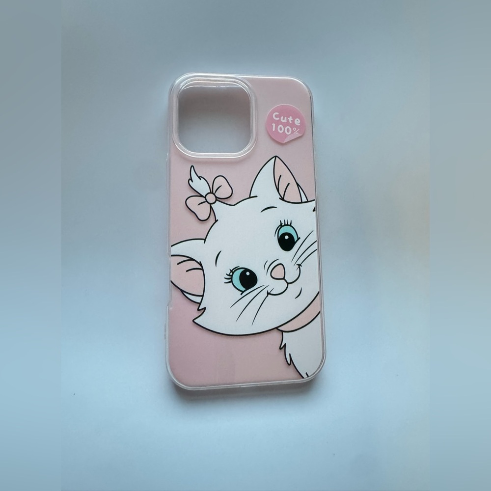 Charming Pink Cat 16 pro max Phone Case